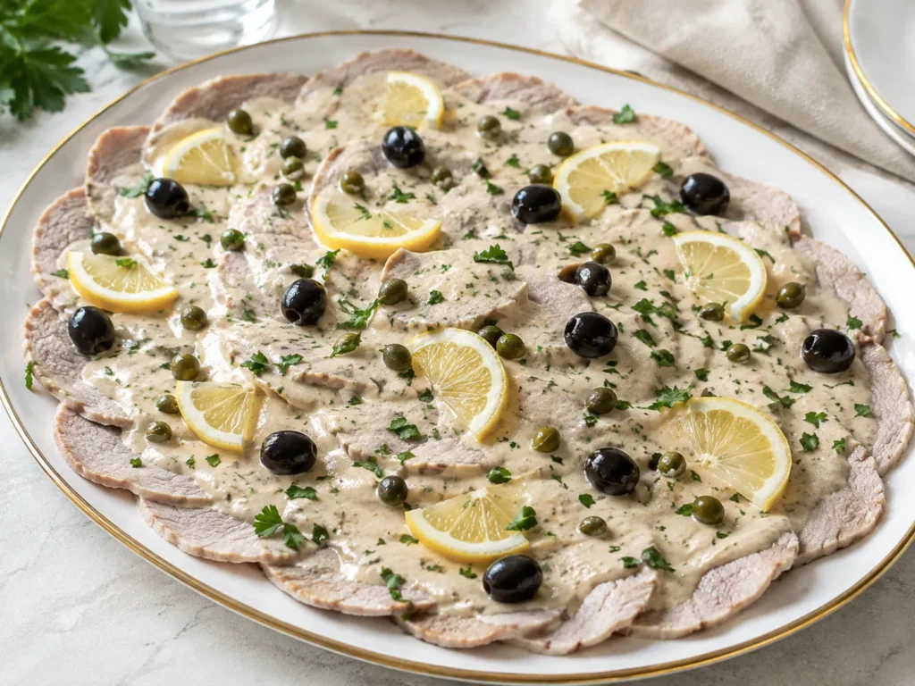 Vitello tonnato mit Zitrone und Kapern