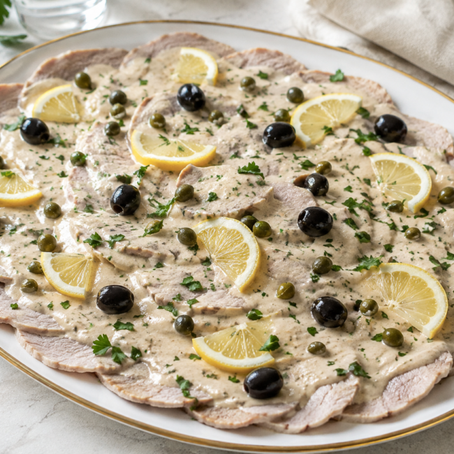 Vitello tonnato mit Zitrone und Kapern