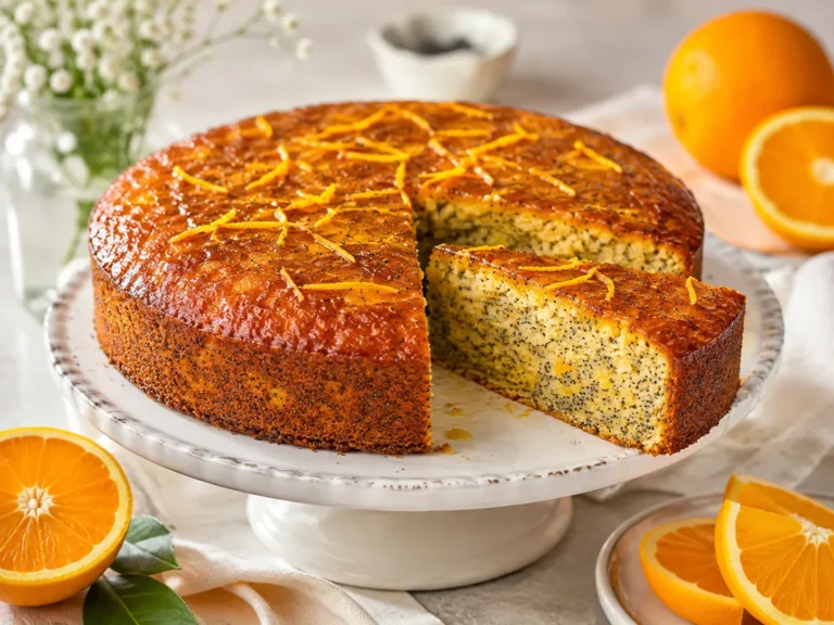 Saftiger Orangenkuchen mit Mohn