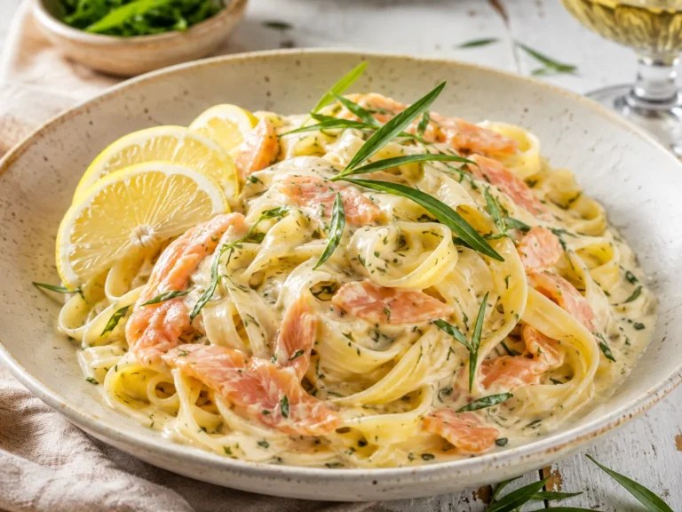 Cremige Tagliatelle mit Lachs und Zitrone