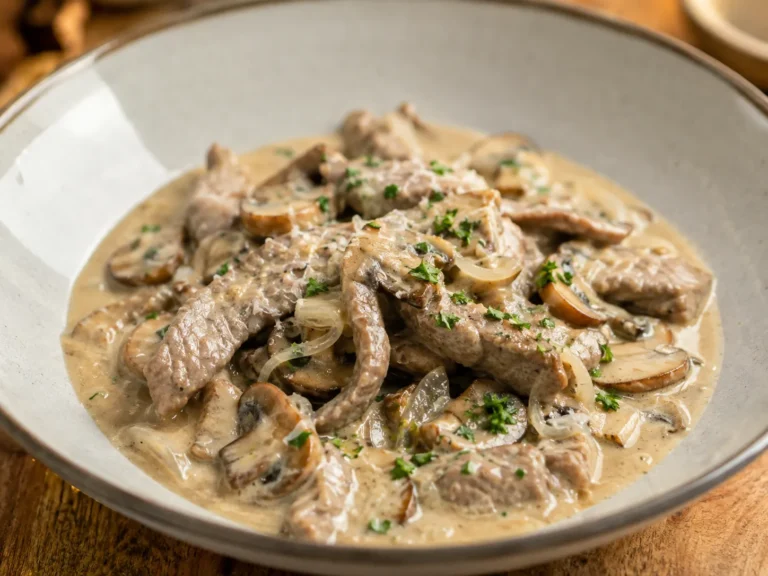 Geschnetzeltes Kalbfleisch – Rezeptfoto im Club der Hobbyköche.
