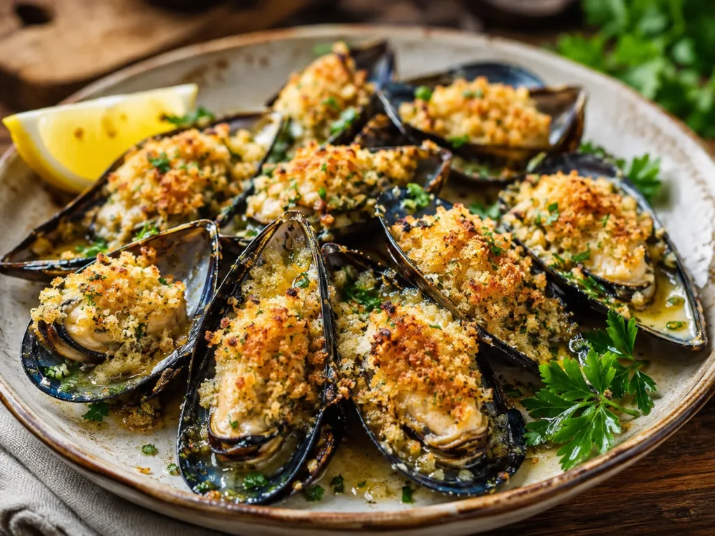 Gratinierte Muscheln – Rezeptfoto im Club der Hobbyköche.