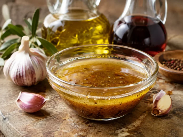 Italienische Salatsosse – fertig angerichtetes Rezeptgericht.