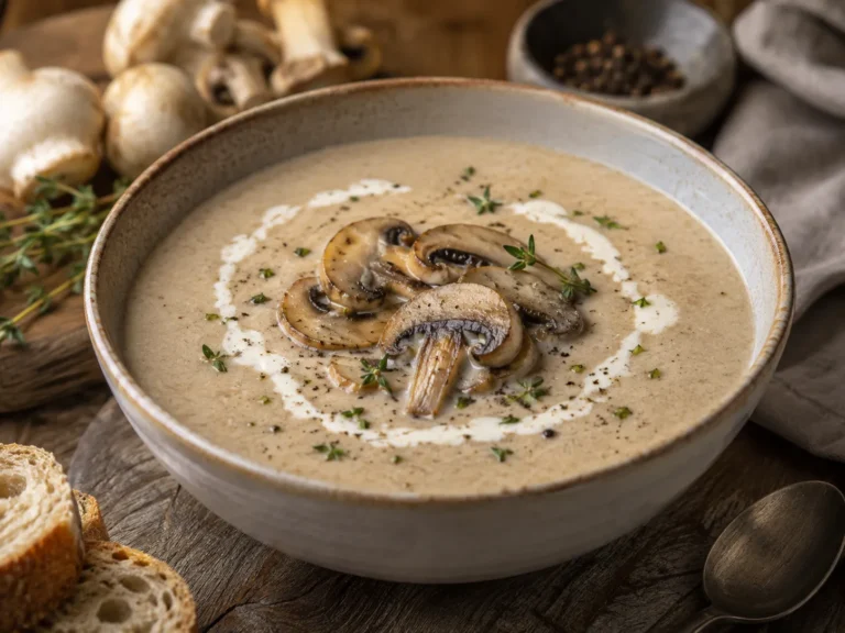 Legierte Champignonsuppe.