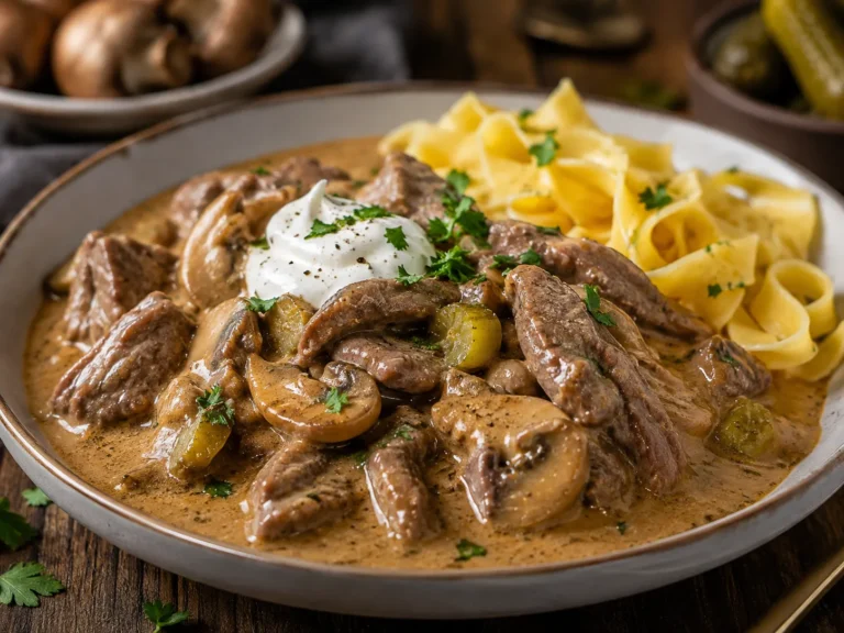 Rezeptfoto: Rinderfiletspitzen Stroganoff.