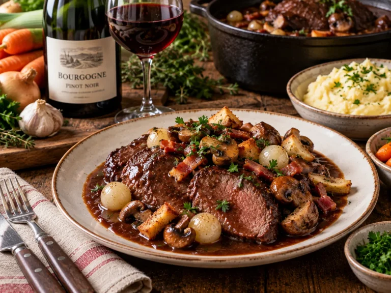 Rinderschmorbraten Burgunder Art