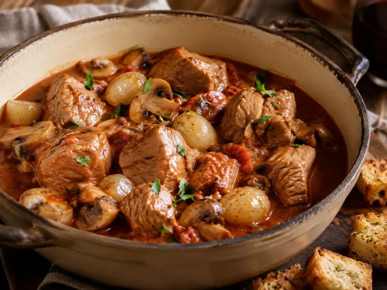 Rezeptfoto: Saute de veau Marengo.