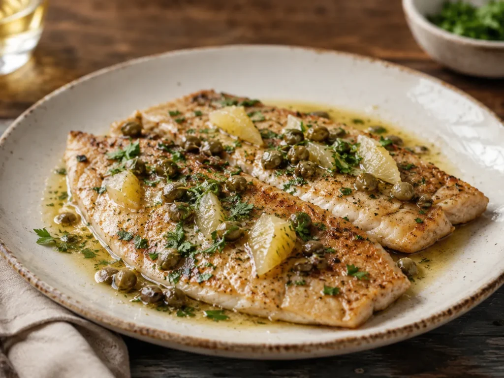 Rezeptfoto: Schollenfilet Grenobler Art.