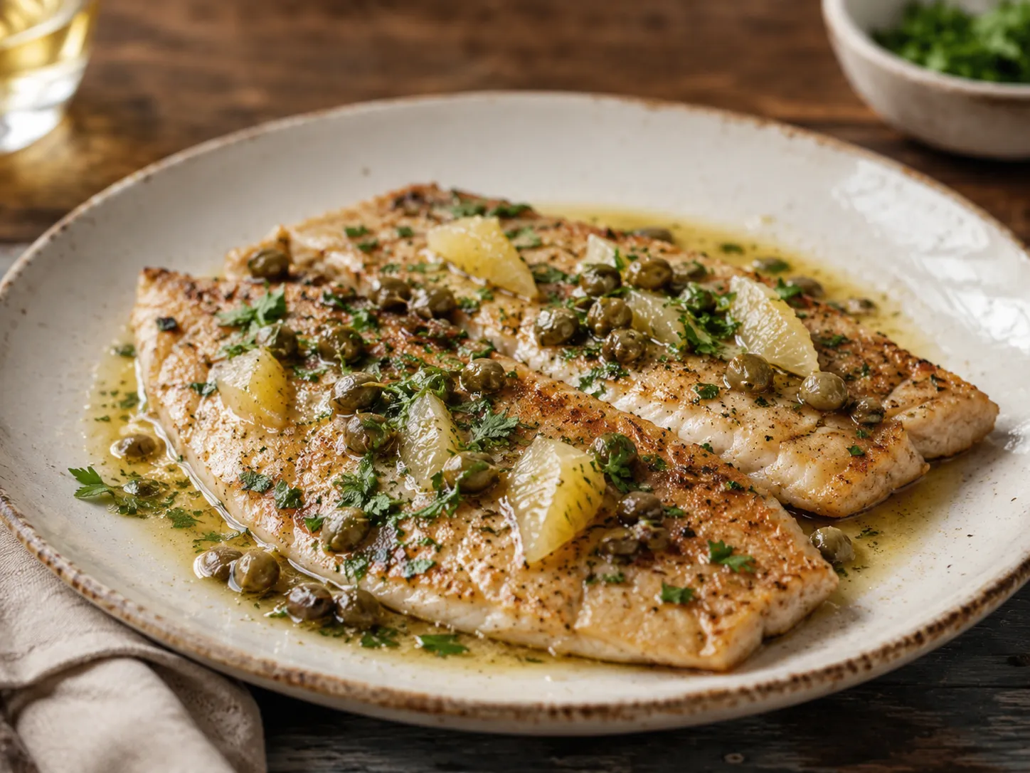 Rezeptfoto: Schollenfilet Grenobler Art.